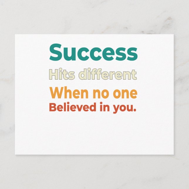 Retro Success motivational entrepreneur quote Postcard (Front)