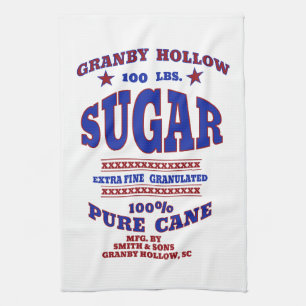 Retro Sugar Bag Design Kitchen Towel