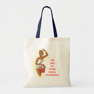 RETRO SUMMER BEACH BAGS TOTE BAG TEMPLATE WORDS