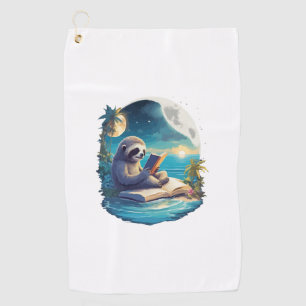 Retro Summer Beach Sloth Golf Towel