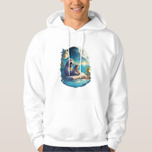 Retro Summer Beach Sloth Hoodie