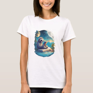 Retro Summer Beach Sloth T-Shirt