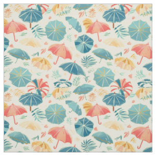 Retro Summer Beach Umbrella Fabric