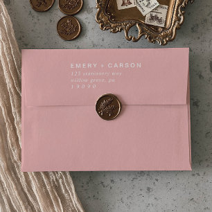 Retro Summer Blush Pink Wedding Invitation Envelope