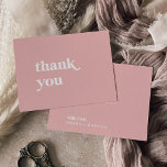 Retro Summer | Blush Pink Wedding Thank You Card<br><div class="desc">This retro summer blush pink wedding thank you card is perfect for a colourful wedding. The unique modern vintage design features boho pale pink and white typography with fun mid century vibes. Personalise the back of the card with your names, and a thank you message. Alternatively, leave the thank you...</div>