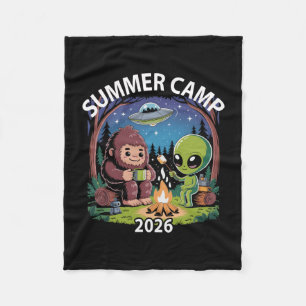 Retro summer camp 2026 kids alien vibes director fleece blanket