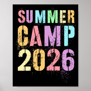 Retro summer camp 2026 staff team director poster