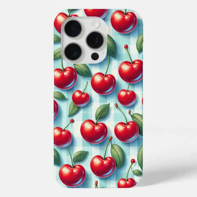 Retro Summer Cherry Phone Case - Vibrant Red Cherr (Back)
