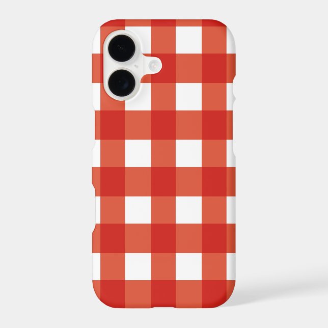 Retro Summer Classic Simple Red Checks Plaid Art (Back)