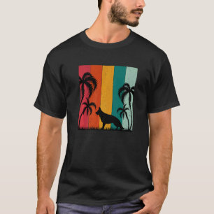 Retro Summer Cool German Shepherd Dog Summer Vaca T-Shirt