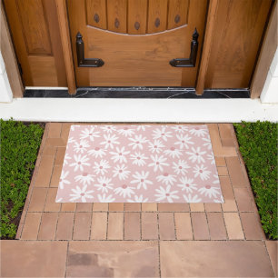 Retro Summer Daisies Pattern Small #4 #pattern Doormat