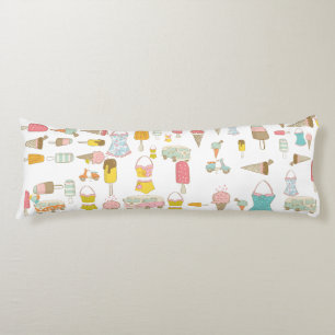 Retro Summer Decor for Girls, Teens, Dorms Throw Body Cushion