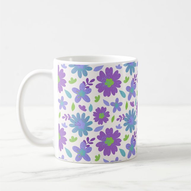 Retro Summer flowers  Coffee Mug (Left)