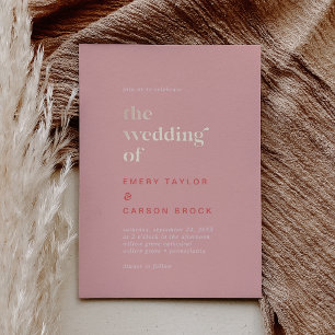 Retro Summer Foil Pink and Orange The Wedding Of