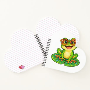 Retro Summer Frog with Sunglasses PNG   Cute Tropi Notebook