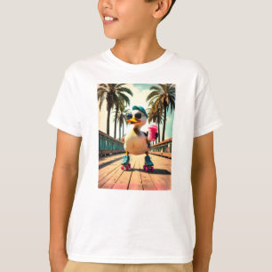 Retro Summer Funny Roller Duck T-Shirt