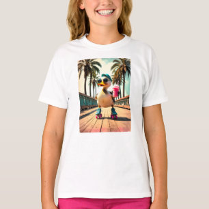 Retro Summer Funny Roller Duck T-Shirt