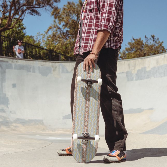 Retro Summer Geometric Colour Block Pattern Design Skateboard (Outdoor 2)