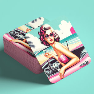 Retro Summer Girl Coaster