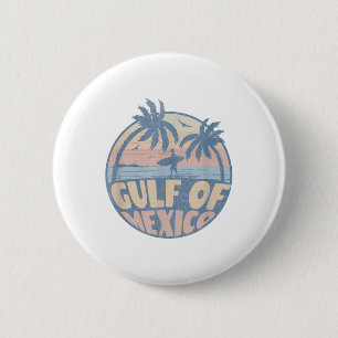 Retro Summer Gulf Of Mexico Forever Beach Golfo De 6 Cm Round Badge