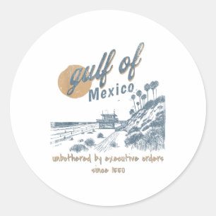 Retro Summer Gulf Of Mexico Forever Beach Golfo De Classic Round Sticker