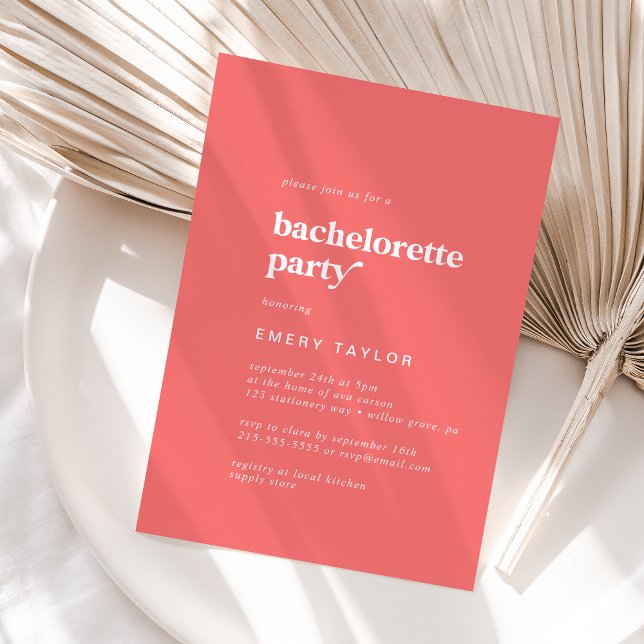 Retro Summer | Hot Pink Bachelorette Party Invitation (Creator Uploaded)