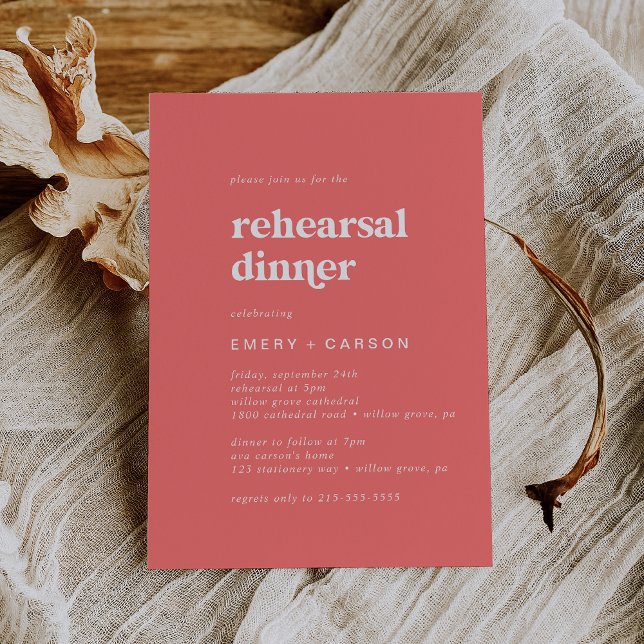 Retro Summer | Hot Pink Rehearsal Dinner Invitation (Creator Uploaded)