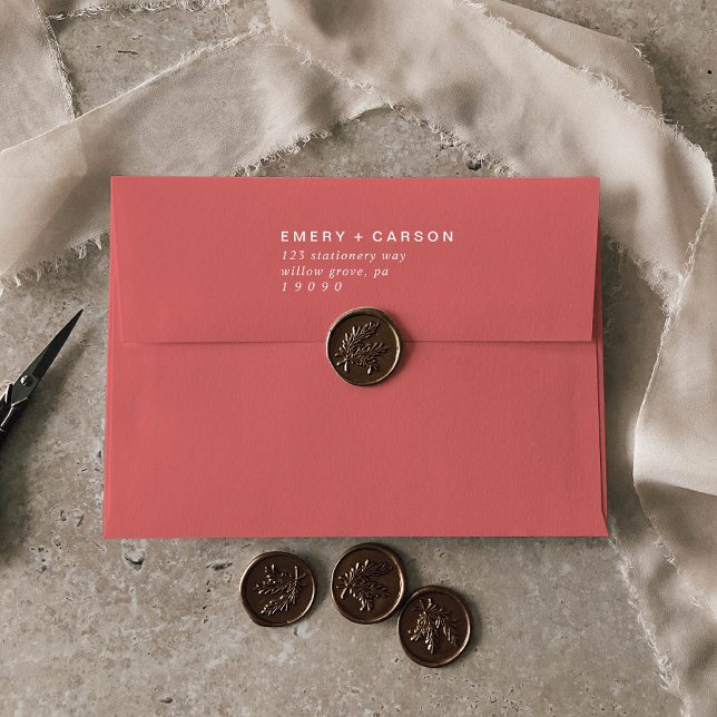 Retro Summer | Hot Pink Wedding Invitation Envelope (Creator Uploaded)