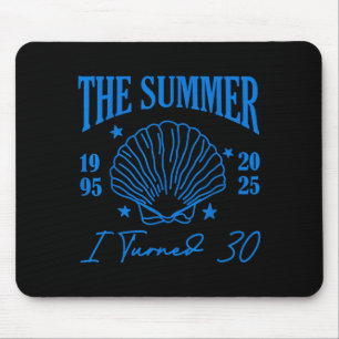 Retro Summer I Turn 30 Seashell Coastal Beach Summ Mouse Pad