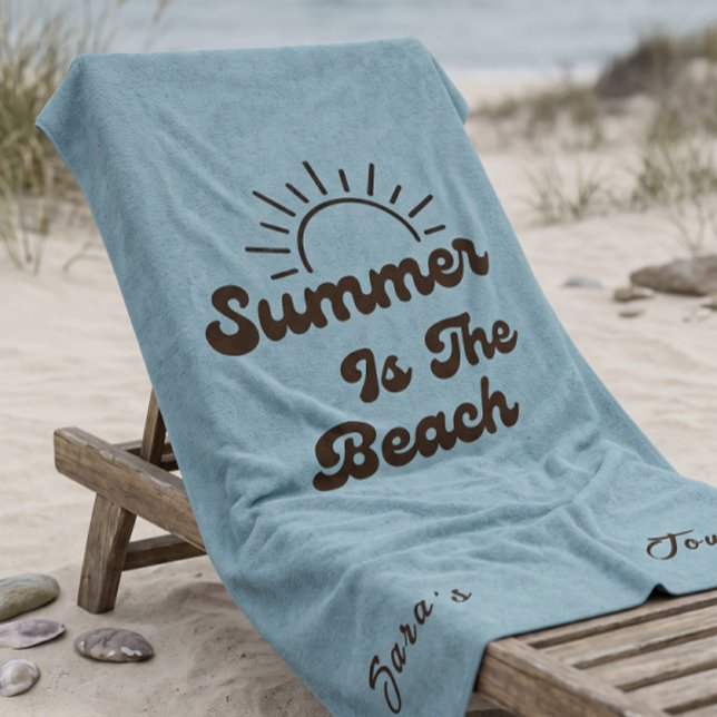Retro Summer is the Beach Custom Towel (Creator Uploaded)