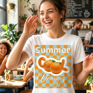 Retro Summer Juicy Orange Holiday Tri-Blend Shirt