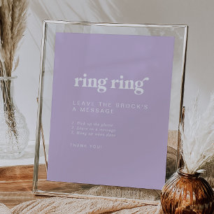 Retro Summer Lavender Audio Guestbook Wedding Sign