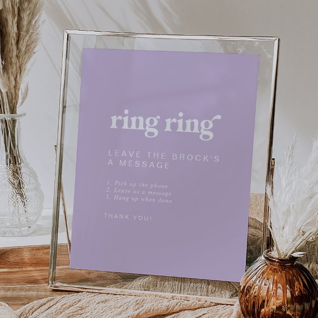 Retro Summer Lavender Audio Guestbook Wedding Sign (Retro Summer Lavender Audio Guestbook Wedding Sign)