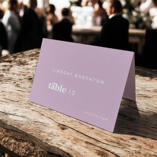 Retro Summer Lilac Purple Name Wedding Place Cards