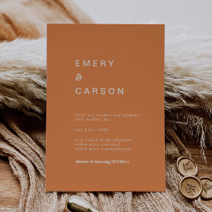 Retro Summer   Orange Casual Wedding Invitation