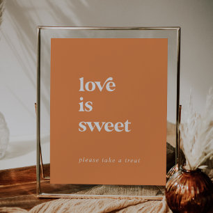 Retro Summer Orange Love Is Sweet Wedding Sign