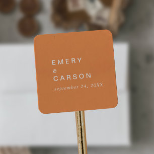 Retro Summer   Orange Wedding Envelope Seals