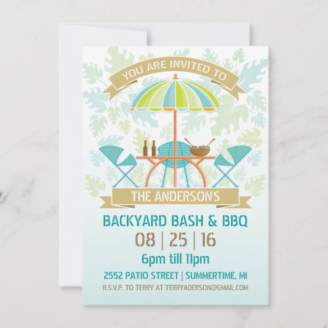 Retro Summer Party Invitation (Front)