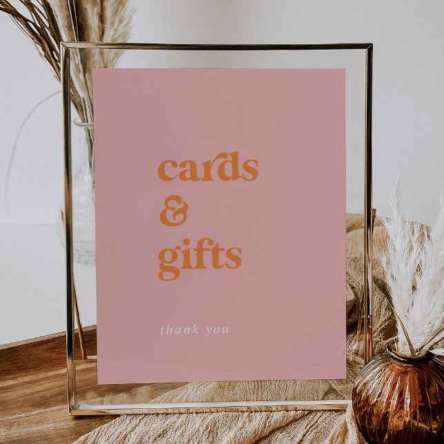 Retro Summer Pink and Orange Cards and Gifts Sign (Creator Uploaded)