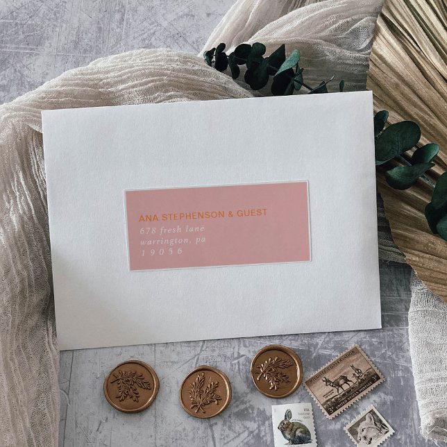 Retro Summer Pink and Orange Guest Address Labels (Creator Uploaded)