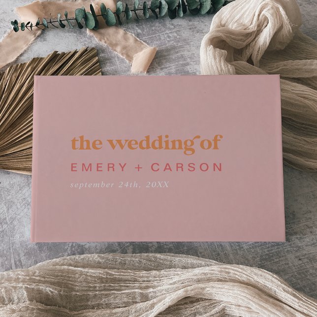 Retro Summer | Pink and Orange Wedding Guest Book (Creator Uploaded)