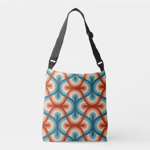 Retro Summer Rainbow Stripes Pattern Crossbody Bag