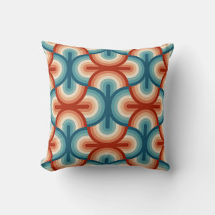 Retro Summer Rainbow Stripes Pattern Cushion