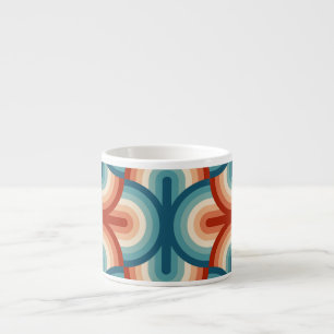 Retro Summer Rainbow Stripes Pattern Espresso Cup