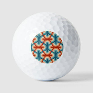 Retro Summer Rainbow Stripes Pattern Golf Balls