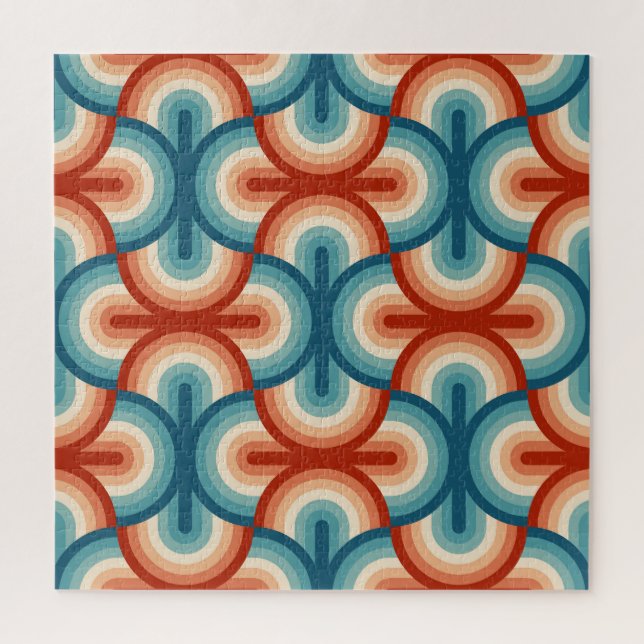 Retro Summer Rainbow Stripes Pattern Jigsaw Puzzle (Vertical)