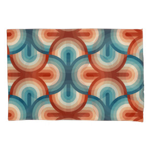 Retro Summer Rainbow Stripes Pattern Pillowcase