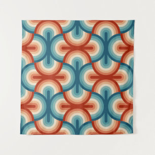 Retro Summer Rainbow Stripes Pattern Tapestry