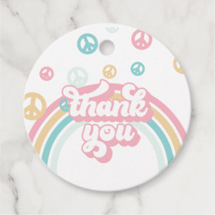 Retro Summer Rainbow Thank You Favour Tags