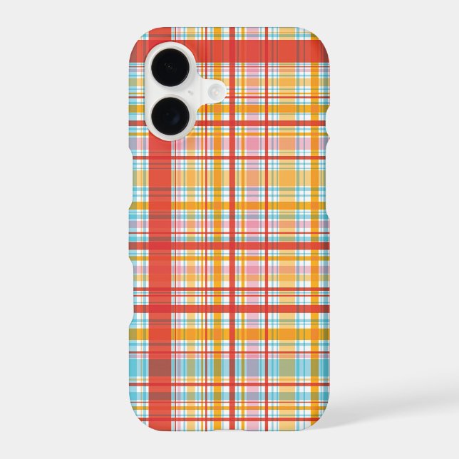 Retro Summer Red Plaid Checks Pattern Phone Case (Back)